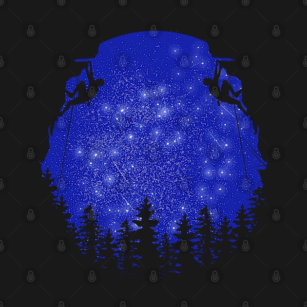 climb the cliff in the starry night sky by berwies