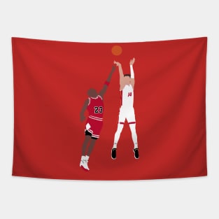 Tyler Herro Jumpshot over Michael Jordan Tapestry