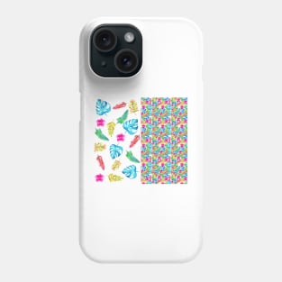 Colourful Tropical Leaves Watercolor Plants Pattern Phone Case