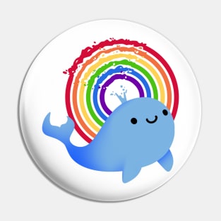 Rainbow Whale Pin