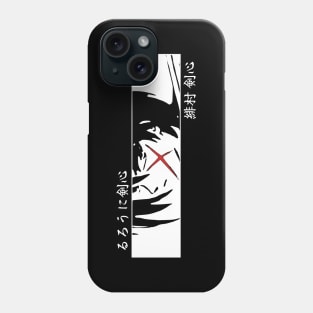 RK5 Kenshin Himura Red Sword Scar from Samurai X Remake / Rurouni Kenshin Meiji Kenkaku Romantan Cool Minimalist Vector Anime Eyes Characters with Japanese Name Kanji x Animangapoi August 2023 Phone Case