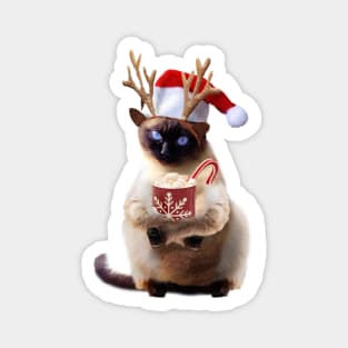 Siamese Cat Cats Reindeer Deer Christmas Xmas Drinking Magnet