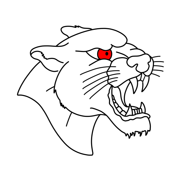 HomeSchoolTattoo Panther Head (RED EYE) by HomeSchoolTattoo