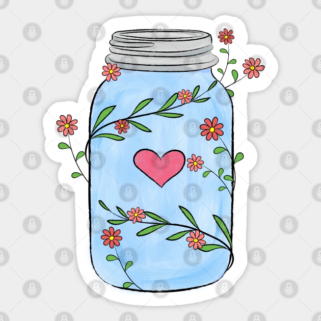 Jar of Flowers Sticker