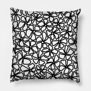 Wonky Retro Flowers Pillow