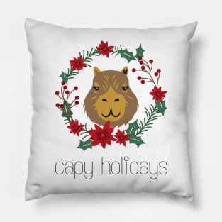 CAPY Holidays, Christmas Capybara illustration Pillow