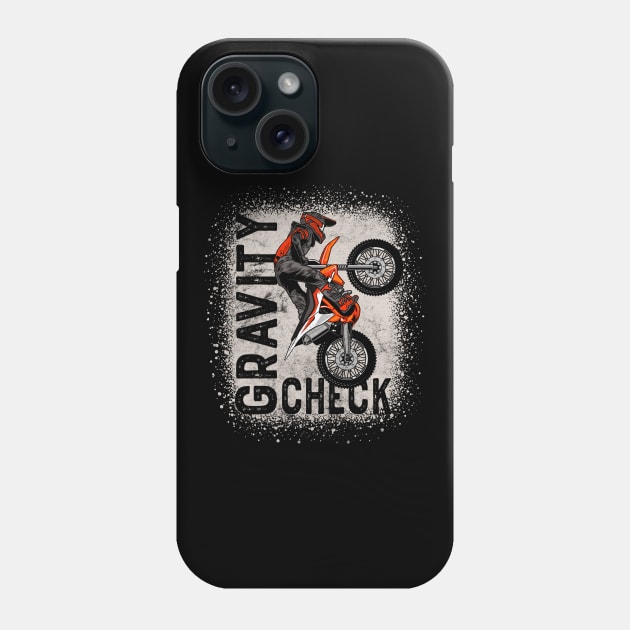 Motocross Gravity Check Motorcycle Stunt Rider Phone Case by RadStar