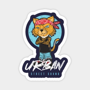 Urban Street Sound Cat Design Magnet