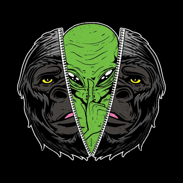 Alien Gorilla Extraterrestrials Conspiracy Theory Outer Space by Anassein.os