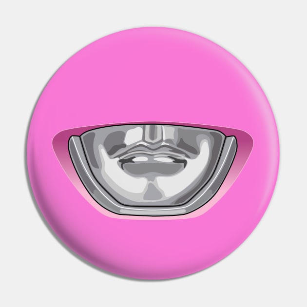Pink Ranger Helmet Face Mask Pin by vo_maria