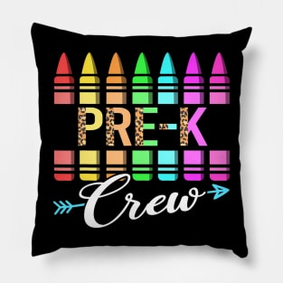 Team Pre K Crew Back To School Crayons Kids Teacher Pillow