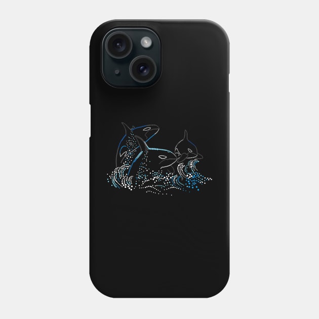 Orca Whale Family Sea Animal Wildlife Dot Phone Case by everetto