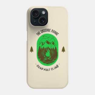 The Cascade Range Camp Hike Climb - Green Phone Case