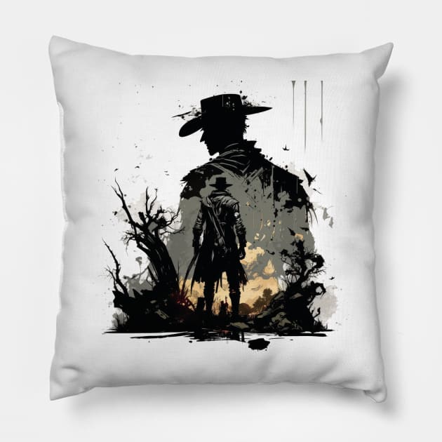 The gunslinger Pillow by Trontee