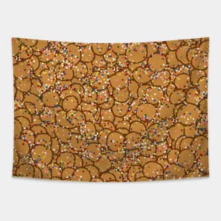 Italian Struffoli Sprinkle Doughnut Pattern Tapestry