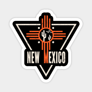 Retro New Mexico State Flag Zia Magnet