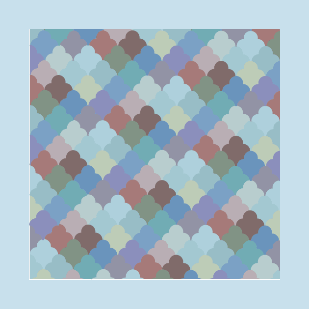 Patchwork Mosaic Scales Pastels Geometric Pattern by oknoki