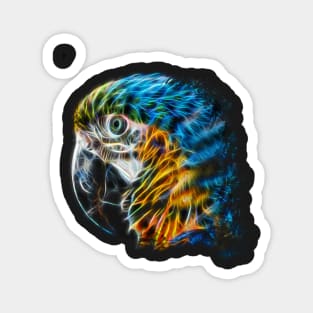 Parrot Colorful Fractal Modern Art Magnet