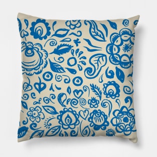 Beautiful folk art floral ornament Pillow