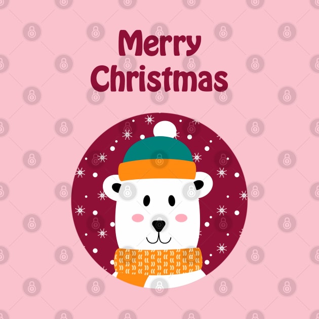 Polar bear wishes merry Christmas by punderful_day