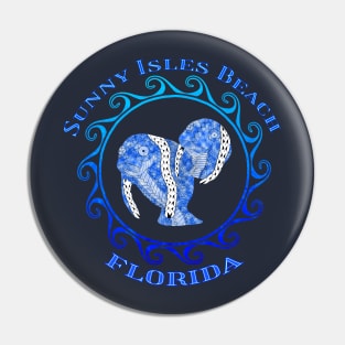 Sunny Isles Beach Florida Vacation Tribal Manatees Pin