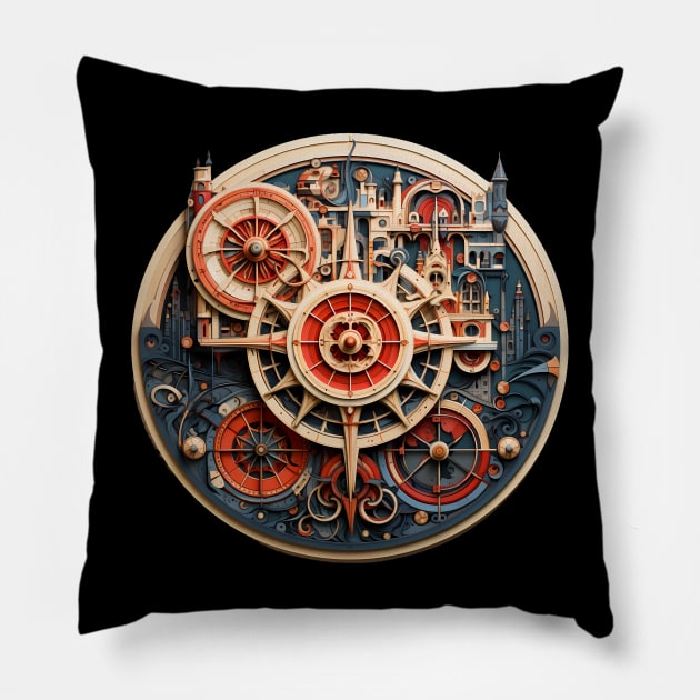 Geometric gears Pillow by TotaSaid