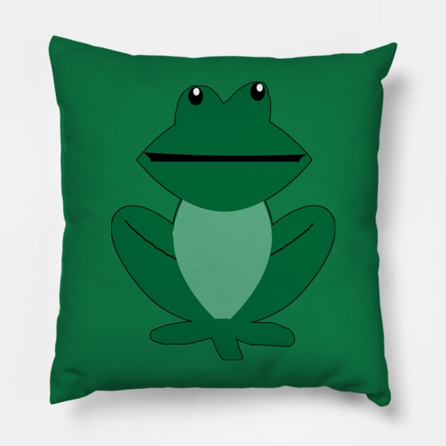 Smiling green frog Pillow by holako5