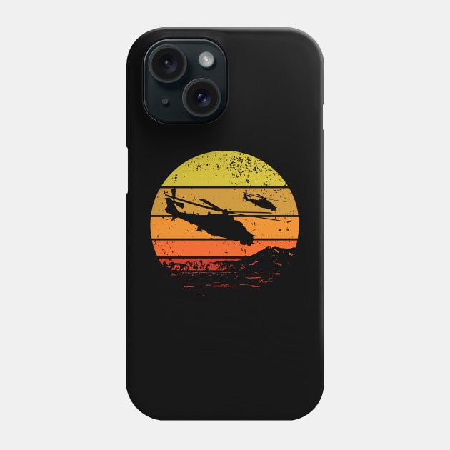 Mi-24 Hind helicopter sunset Phone Case by GRIM GENT