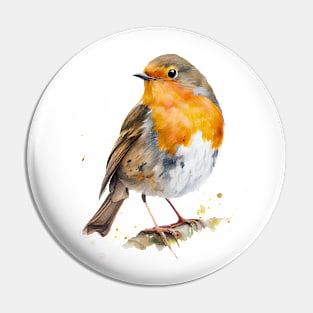 Robin Bird Watercolor 5.0 T-Shirt Pin