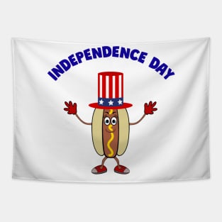 Hot Dog Day,  Funny Fourth of July Independence Day Tapestry