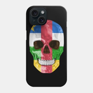 Central African Republic Flag Skull - Gift for Central African With Roots From Central African Republic Phone Case