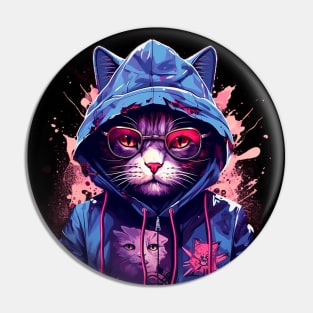 Cool Cat in Glasses Pin