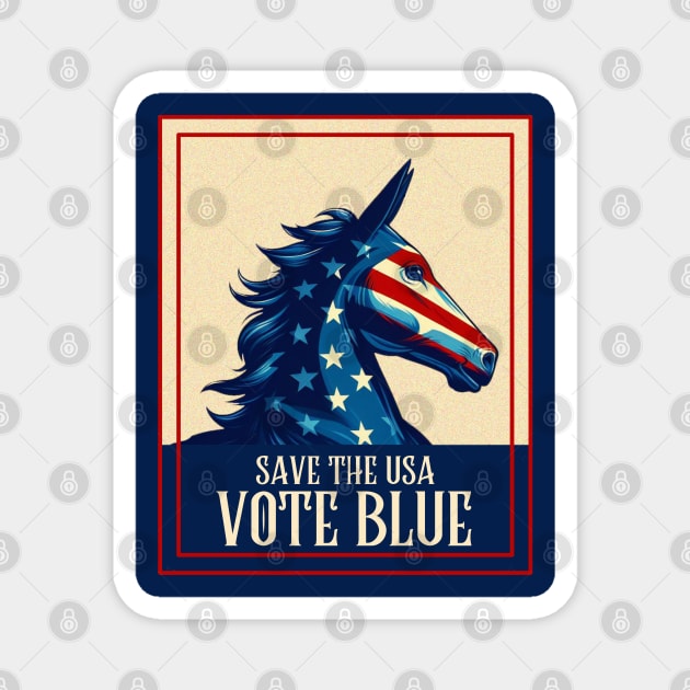 Vote Blue - Save Democracy Magnet by TJWDraws