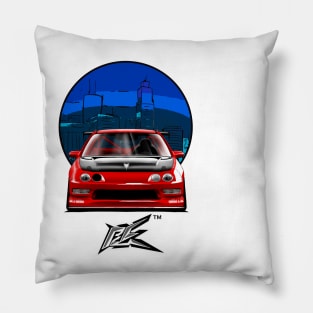 integra type r racecar lowered red Pillow