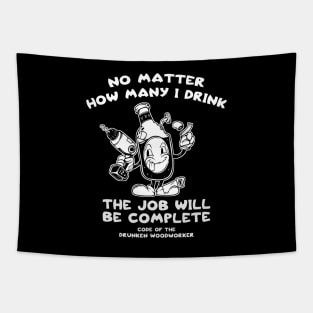 Drunk Woodworker Shirt Funny Drinking Woodworking Carpenter Tapestry