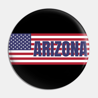 Arizona State in American Flag Pin