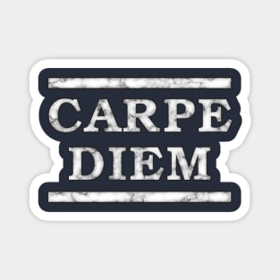 Carpe Diem, Roman Latin Motto in White Marble Effect Magnet