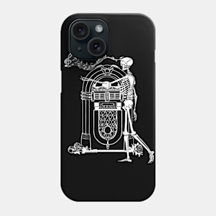 Music Forever Even in Death Skeleton at the Jukebox Phone Case