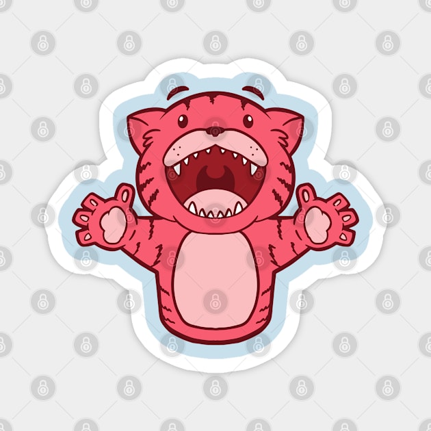 Happy Tiger (Pink) Magnet by janlangpoako