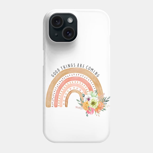 Good things are coming, Boho rainbow Phone Case by LatiendadeAryam