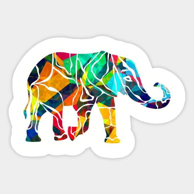 White Baseball Tee WIth Abstract Elephant White Baseball Tee WIth Abstract Elephant
