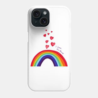 Mothersday rainbow hearts i love you mom Phone Case