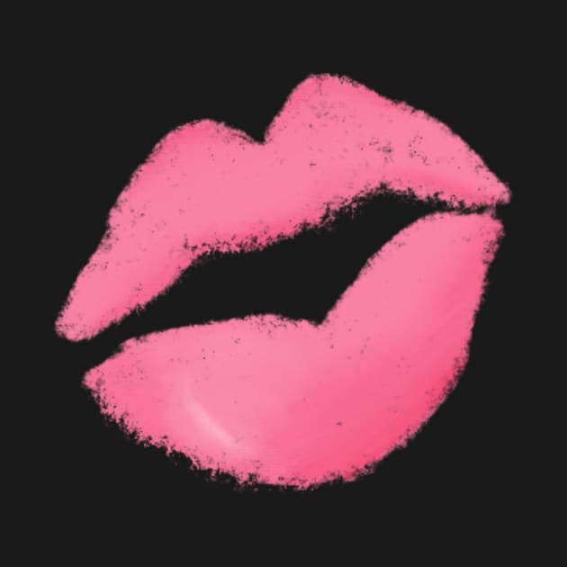 Fun pink lipstick kiss print by katevcreates