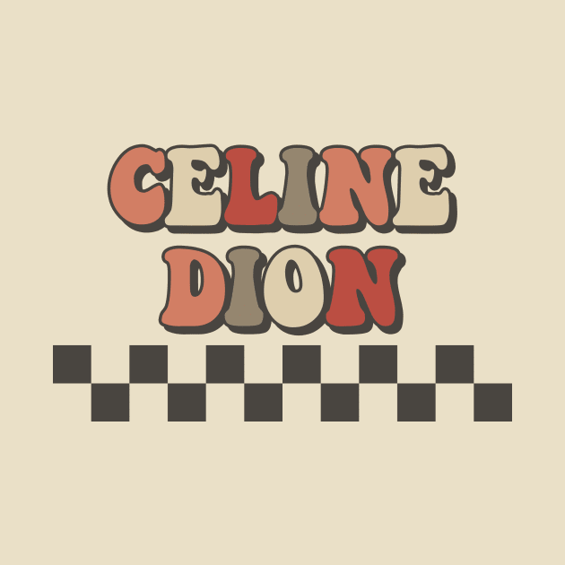 Celine Dion Checkered Retro Groovy Style by Lucas Bearmonster