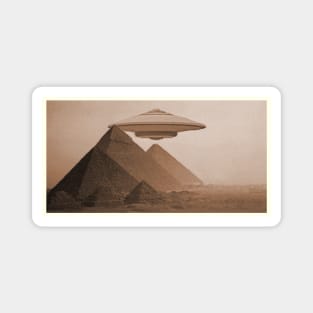 UFO over pyramids of Egypt Magnet