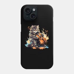 Maine Coon Cat Playing Violin Phone Case