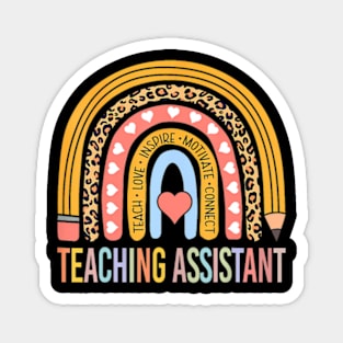 Teaching Assistant 100Th Day Of School Teacher Rainbow Magnet