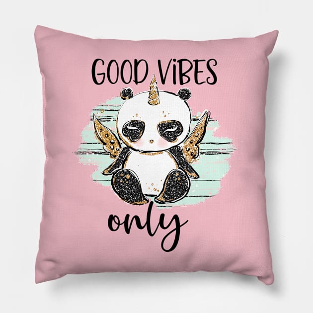 Good vibes only Pillow by hatem