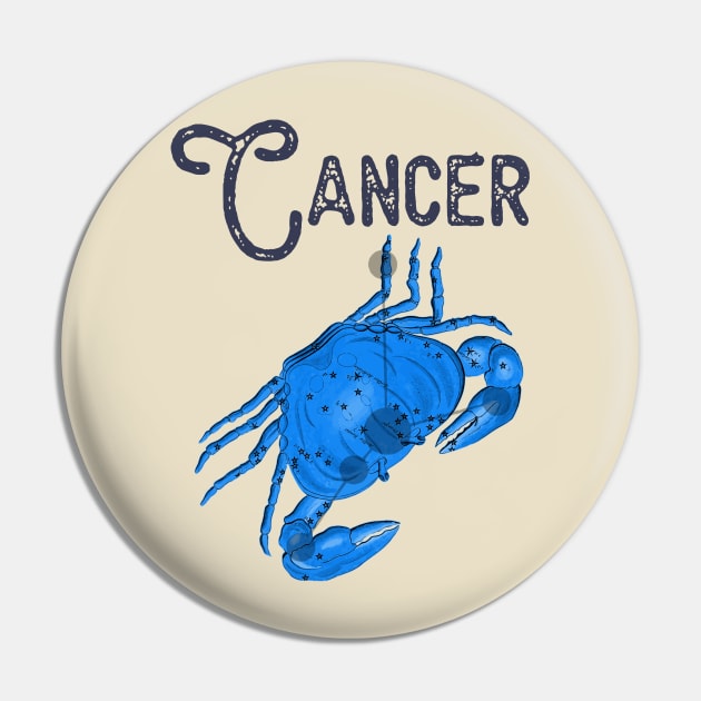 Cancer ))(( Astrological Sign Zodiac Constellation Design Pin by darklordpug