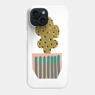 Mustard cactus plant in a pot Phone Case